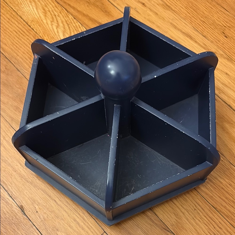 Pottery Barn Navy Blue Rotating Organizer